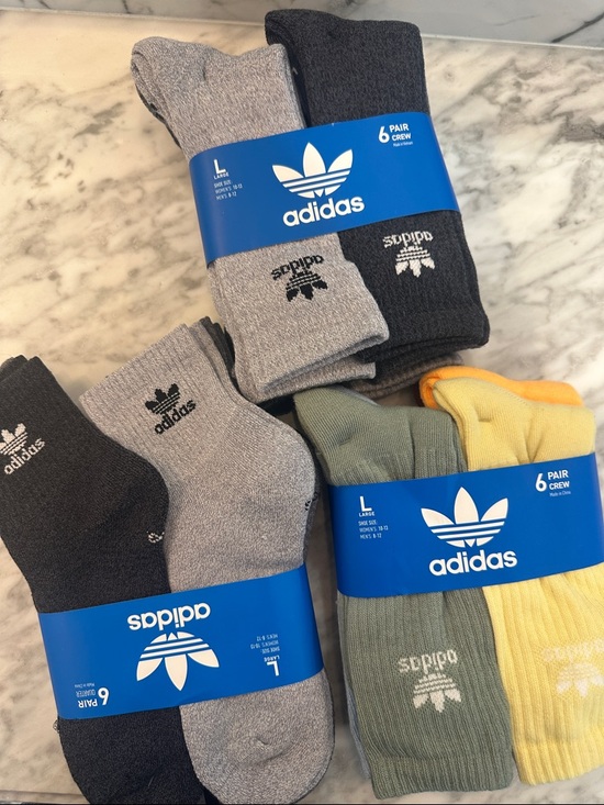 adidas Other - adidas Men's Crew Socks Pack - Gray, Dark Gray, Olive, Yellow